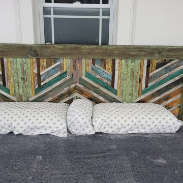 King Size rustic Headboard and Bedframe