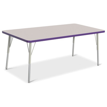 Berries Rectangle Activity Table - 30" X 60", A-height - Gray/Purple/Gray