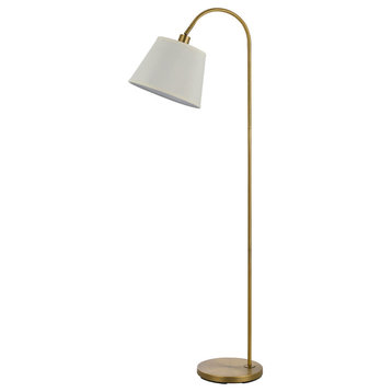 Antique Brass Covington 1 Light Pedestal Base Gooseneck Floor Lamp