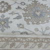 10x13'9 Handmade Ivory Gray Turkish Bamboo Silk Oushak Oriental Rug