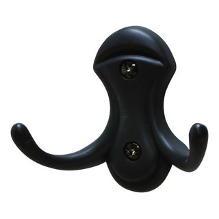 Renovators Supply Black Coat Hook Hanger Wrought Iron Black Robe