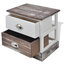 VidaXL Shabby Chic Bedside Cabinets, Brown and White, Set of 2