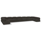 Meridian Furniture - Ames Boucle Fabric U-Shaped Modular Sectional, Brown, 9-Piece: 7 Armless Chair, 2 Corner Chair - Introduce a touch of modern sophistication to your living area with the exquisite Ames Boucle Fabric Sectional. With plush brown boucle fabric and unique design, it will elevate the visual appeal of your living space. This elegant and captivating sectional can be mixed and matched with other pieces from the collection to create an endless array of stunning looks. So, get ready to transform your living area into an inviting and stylish haven with the Ames Boucle Fabric Sectional.