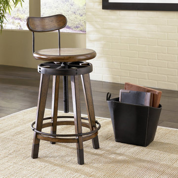 Hammary Studio Home File Adjustable Bar Stool in Oak