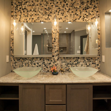An Award Winning Oasis Master Bathroom Styled in Stone in Chantilly VA