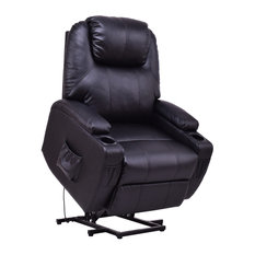 Costway Electric Power Lift Chair Recliner PU Leather Padded Seat w/ Remote