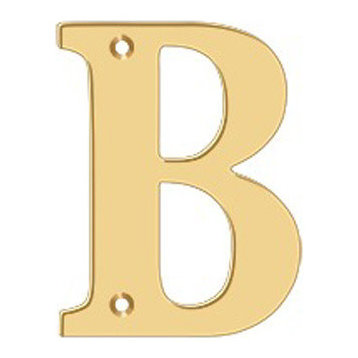 RL4B-CR003 4" Residential Letter B, Lifetime Brass
