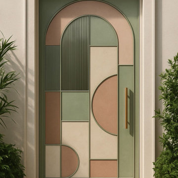 Singhal Villa_Artistic Entrance Door Design by Neomen