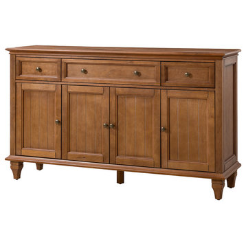 Traditional Sideboard With Storage With 3 Drawers, Acorn