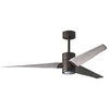 Super Janet 3-Bladed Paddle Fan With LED Light Kit, Textured Bronze Finish With Barn Wood Blades, 60"