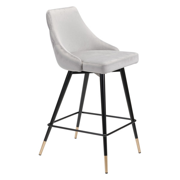 Piccolo Counter Chair, Gray Velvet