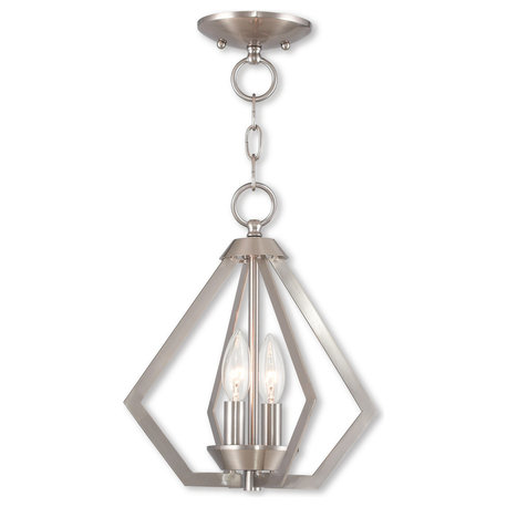 Prism 2-Light Mini Chandelier/Ceiling Mount, Brushed Nickel