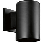 Progress - Progress Cylinder - one light Wall mount, Black Finish - 5" non-metallic cylinder. Only non-corrosive hardware components used. cCSAus listed for wet locations.Warranty: 1 Year Warranty* Number of Bulbs: 1*Wattage: 75W* BulbType: BR-30* Bulb Included: No