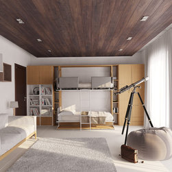 Pensiero T - Twin Wall Bunk Bed with Table - Murphy Beds