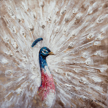 Hand Painted "The Noble Peacock" oil paiting original Art
