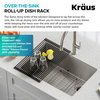 Multipurpose Over Sink Roll-Up Dish Drying Rack, Black