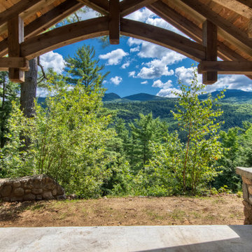 Front Porch / Timber Covered Patio (view east) - Hammerbeam Cedar truss work