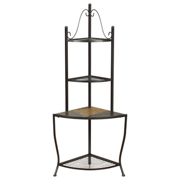 Corner Baker'S Rack With Slate Top