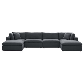 Cloud Couch, U-Chaise Cloud Sectional Sofa Set, Modular 6Piece Dream Couch, Gray