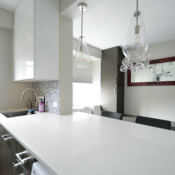 East End Apartment Remodel | Kitchen- View to Built in Storage Unit
