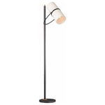 Maxim Lighting - Maxim Lighting 11104OFBZAB Oscar - 2 Light Floor Lamp - A unique collection featuring back to back Off-WhiOscar 2 Light Floor  Bronze/Antique Brass *UL Approved: YES Energy Star Qualified: n/a ADA Certified: n/a  *Number of Lights: Lamp: 2-*Wattage:60w E26 Medium Base bulb(s) *Bulb Included:No *Bulb Type:E26 Medium Base *Finish Type:Bronze/Antique Brass