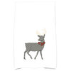 Merry Deer Decorative Holiday Animal Print Hand Towel, White