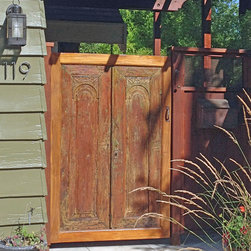 Salvaged Balinese Teak Doors as Garden Gate - Home Fencing And Gates