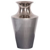 Flared Aluminum Vase With Gray Glaze, Small