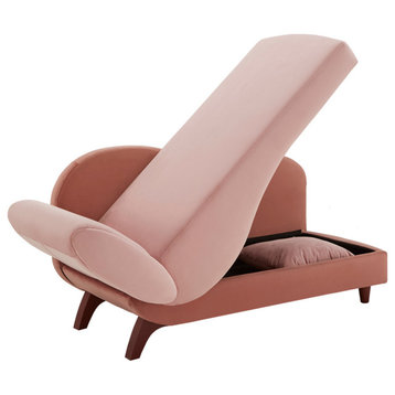 Bailey Two-Tone Dark and Light Functional Chaise With 1 Pillow, Pink