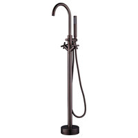 HelixBath Alamere Freestanding Tub Faucet, Oil Rubbed Bronze With Hand Shower