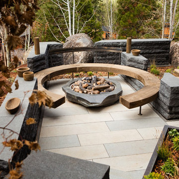 The Truckee, CA Project (Firepit + Seating + Patios + Outdoor Art)