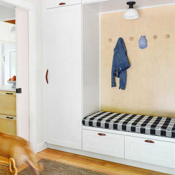 Buffalo check bench cushion rounds out mudroom