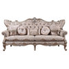 Sofa With 5 Pillows, Fabric and Champagne
