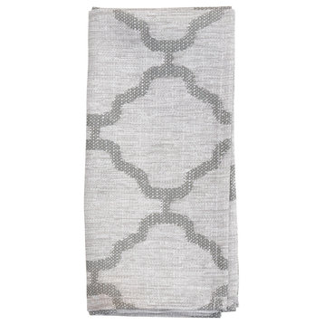 Table Napkins With Moroccan Design (Set of 4), Grey, 20"x20"
