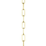 Jeffrey Alan Marks for Progress Lighting - 9 Gauge Chain, Steel - Ten feet of 9 gauge chain in Brushed Brass finish. Solid chain permits installation of chain-hung fixtures on high ceilings. Maximum fixture weight 50 lbs.