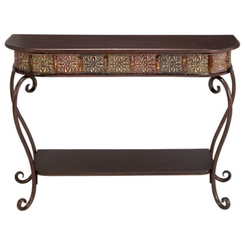 Traditional Brown Metal Console Table 74362