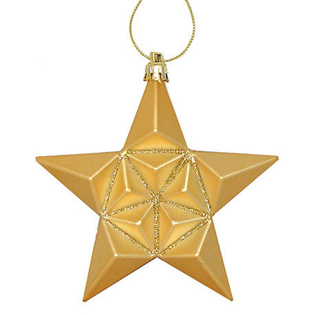 Matte Glittered Shatterproof Christmas Ornaments, Set of 12, Vegas Gold