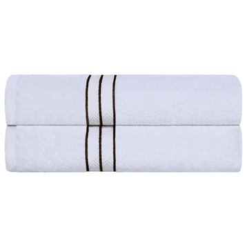 Turkish Cotton Solid Hotel Collection Towel Set, 2 Piece Bath Towel, Chocolate