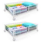 MegaCasa - Under Bed Storage Containers With Wheels, 2 Packs, White - Details:
