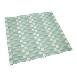 Aqua Green Matte 3D Sea Wave Glass Mosaic Tiles - Home Accessories & Decor