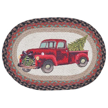 Pm-Christmas Truck Oval Placemat, 13"x19"