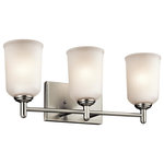 Kichler Lighting - Kichler Lighting 45574NI Shailene - Three Light Bath Vanity - Shailene Three Light Bath Vanity Brushed Nickel White Opal Glass *UL Approved: YES *Energy Star Qualified: n/a  *ADA Certified: n/a  *Number of Lights: Lamp: 3-*Wattage:100w A19 bulb(s) *Bulb Included:No *Bulb Type:A19 *Finish Type:Brushed Nickel