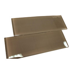 4x12 Glossy Brown Subway Glass Mosaic Tiles - Home Accessories & Decor