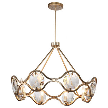 Crystorama QUI-7628-DT 8 Light Chandelier in Distressed Twilight