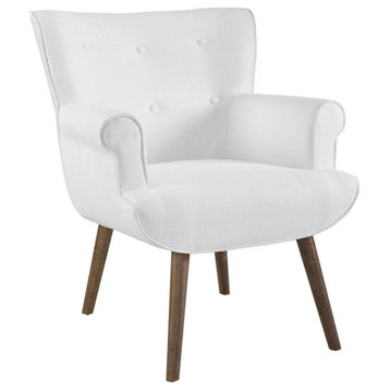 Andrea White Upholstered Armchair