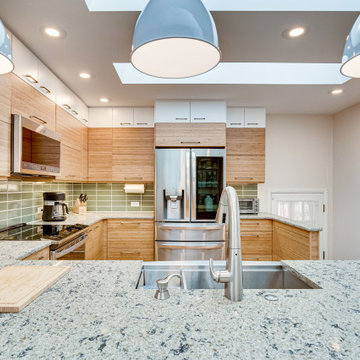 White and Natural Bamboo Kitchen Makeover Falls Church, VA