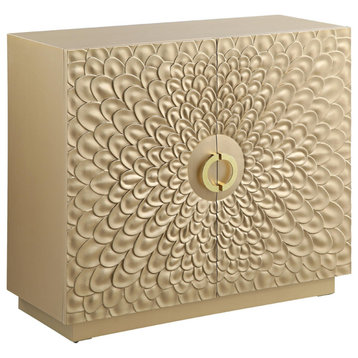 Accent Cabinet With One Shelf, Gold Finish