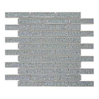 Modket Gray Crackle Glass Brick Joint Mosaic Tile Kitchen Backsplash  TDH243CG - Contemporary - Mosaic Tile - by Modket