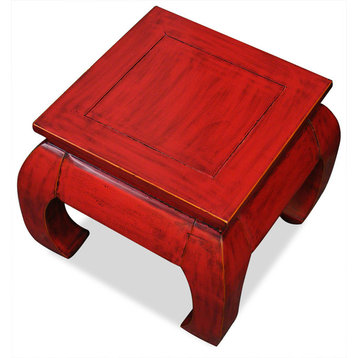 Chow Leg Square Table, Red