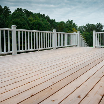 Cedar Deck with Trex Transcend Railing